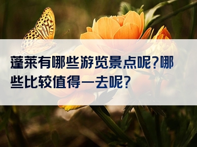蓬莱有哪些游览景点呢？哪些比较值得一去呢？