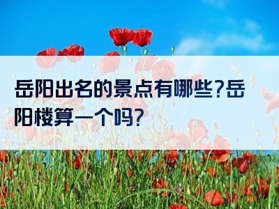岳阳出名的景点有哪些？岳阳楼算一个吗？