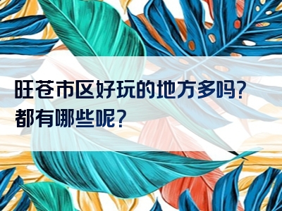旺苍市区好玩的地方多吗？都有哪些呢？