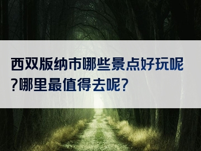 西双版纳市哪些景点好玩呢？哪里最值得去呢？
