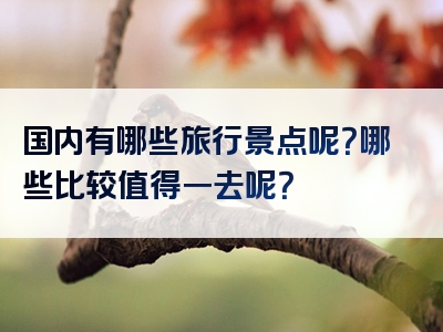 国内有哪些旅行景点呢？哪些比较值得一去呢？