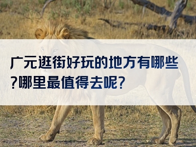广元逛街好玩的地方有哪些？哪里最值得去呢？