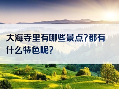 大海寺里有哪些景点？都有什么特色呢？