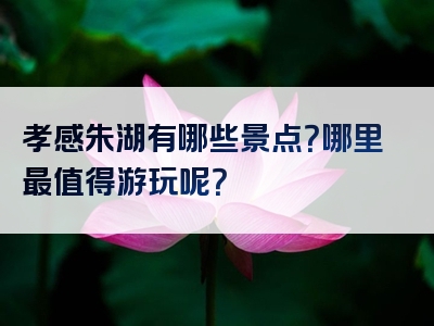 孝感朱湖有哪些景点？哪里最值得游玩呢？