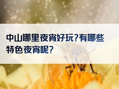 中山哪里夜宵好玩？有哪些特色夜宵呢？