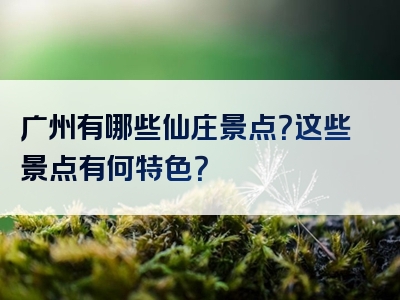 广州有哪些仙庄景点？这些景点有何特色？