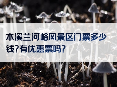本溪兰河峪风景区门票多少钱？有优惠票吗？