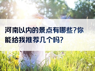 河南以内的景点有哪些？你能给我推荐几个吗？