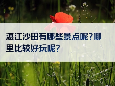 湛江沙田有哪些景点呢？哪里比较好玩呢？