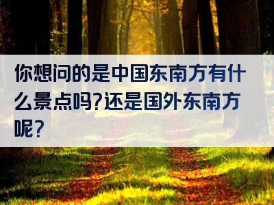 你想问的是中国东南方有什么景点吗？还是国外东南方呢？
