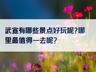 武宣有哪些景点好玩呢？哪里最值得一去呢？