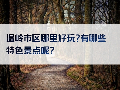 温岭市区哪里好玩？有哪些特色景点呢？
