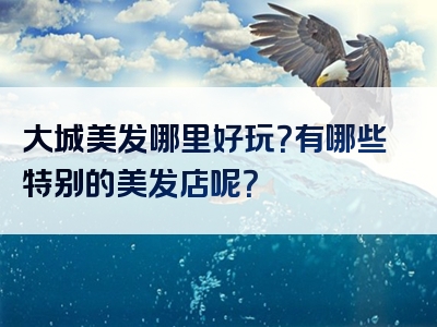 大城美发哪里好玩？有哪些特别的美发店呢？