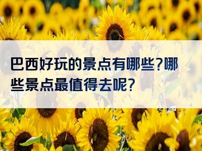 巴西好玩的景点有哪些？哪些景点最值得去呢？