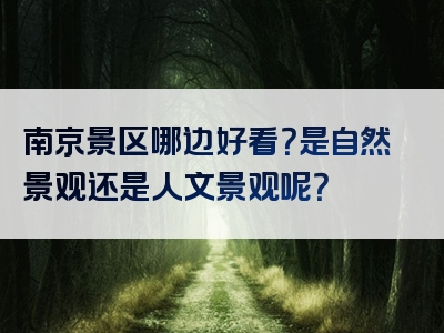 南京景区哪边好看？是自然景观还是人文景观呢？