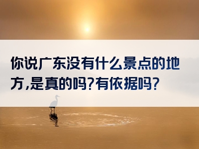 你说广东没有什么景点的地方，是真的吗？有依据吗？