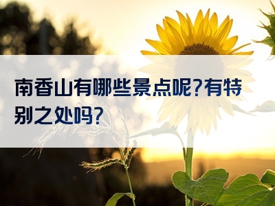 南香山有哪些景点呢？有特别之处吗？
