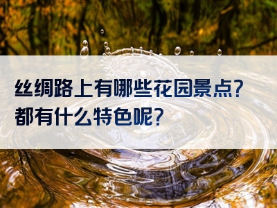 丝绸路上有哪些花园景点？都有什么特色呢？