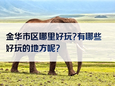 金华市区哪里好玩？有哪些好玩的地方呢？