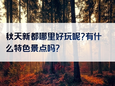 秋天新都哪里好玩呢？有什么特色景点吗？