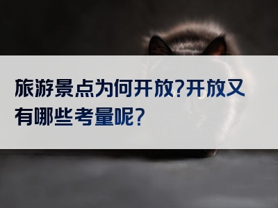 旅游景点为何开放？开放又有哪些考量呢？