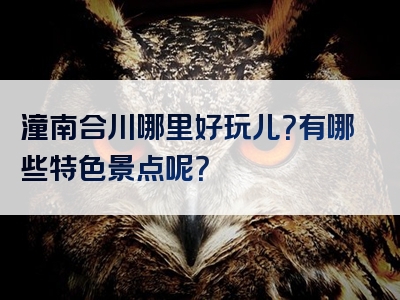 潼南合川哪里好玩儿？有哪些特色景点呢？
