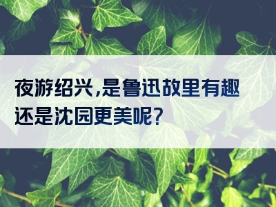 夜游绍兴，是鲁迅故里有趣还是沈园更美呢？