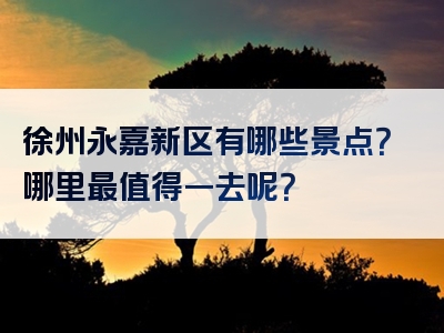 徐州永嘉新区有哪些景点？哪里最值得一去呢？