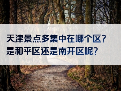 天津景点多集中在哪个区？是和平区还是南开区呢？