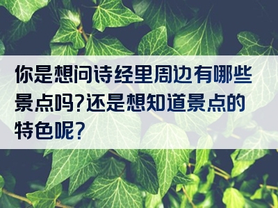 你是想问诗经里周边有哪些景点吗？还是想知道景点的特色呢？