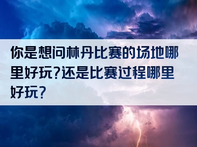 你是想问林丹比赛的场地哪里好玩？还是比赛过程哪里好玩？