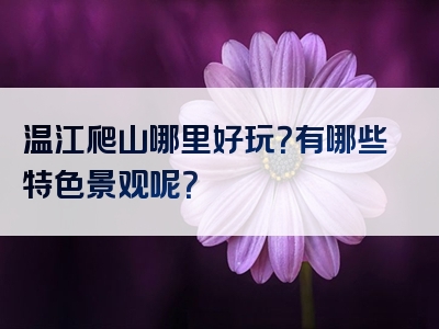 温江爬山哪里好玩？有哪些特色景观呢？