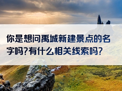 你是想问禹城新建景点的名字吗？有什么相关线索吗？