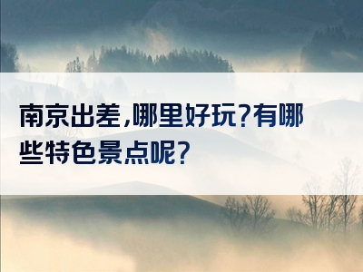 南京出差，哪里好玩？有哪些特色景点呢？