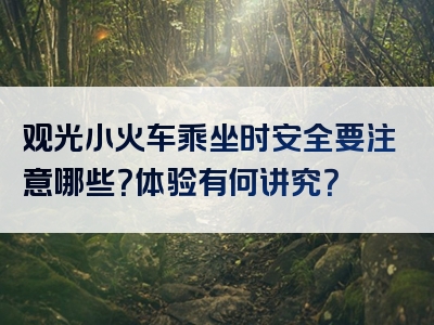 观光小火车乘坐时安全要注意哪些？体验有何讲究？
