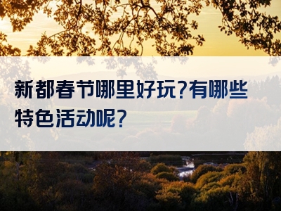 新都春节哪里好玩？有哪些特色活动呢？