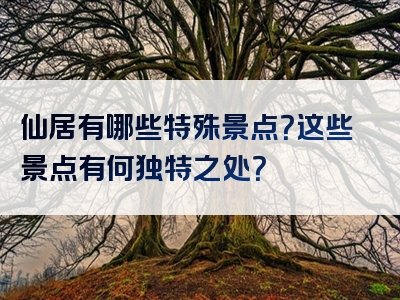 仙居有哪些特殊景点？这些景点有何独特之处？