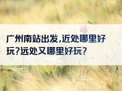 广州南站出发，近处哪里好玩？远处又哪里好玩？