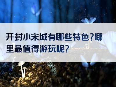 开封小宋城有哪些特色？哪里最值得游玩呢？