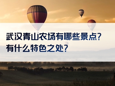 武汉青山农场有哪些景点？有什么特色之处？