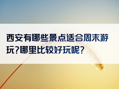 西安有哪些景点适合周末游玩？哪里比较好玩呢？
