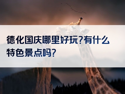 德化国庆哪里好玩？有什么特色景点吗？