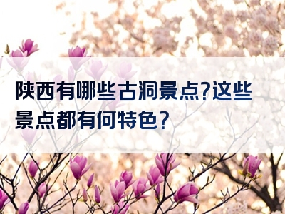 陕西有哪些古洞景点？这些景点都有何特色？