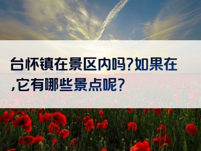 台怀镇在景区内吗？如果在，它有哪些景点呢？