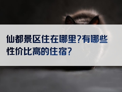 仙都景区住在哪里？有哪些性价比高的住宿？