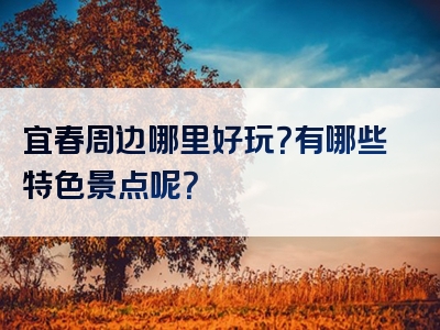 宜春周边哪里好玩？有哪些特色景点呢？
