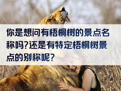 你是想问有梧桐树的景点名称吗？还是有特定梧桐树景点的别称呢？