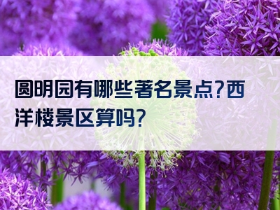 圆明园有哪些著名景点？西洋楼景区算吗？