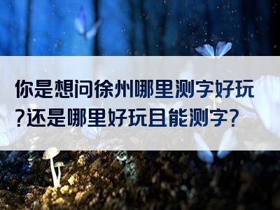 你是想问徐州哪里测字好玩？还是哪里好玩且能测字？
