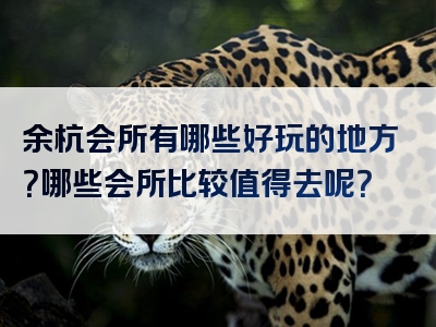 余杭会所有哪些好玩的地方？哪些会所比较值得去呢？